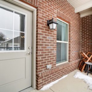 Outdoor patio of a furnished apartment in Westerville Ohio