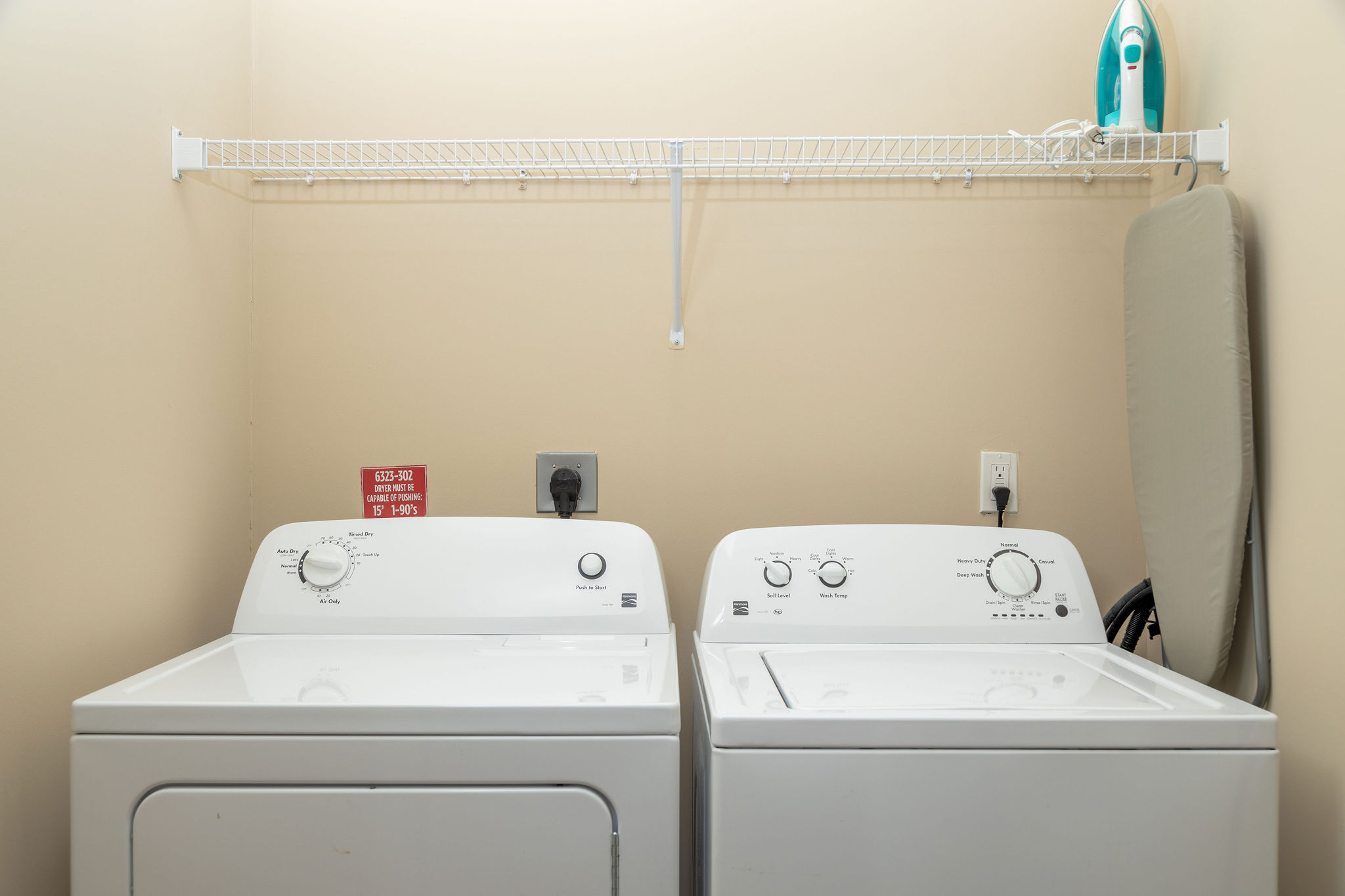 A full-size washer and dryer in a furnished apartment near New Albany Ohio