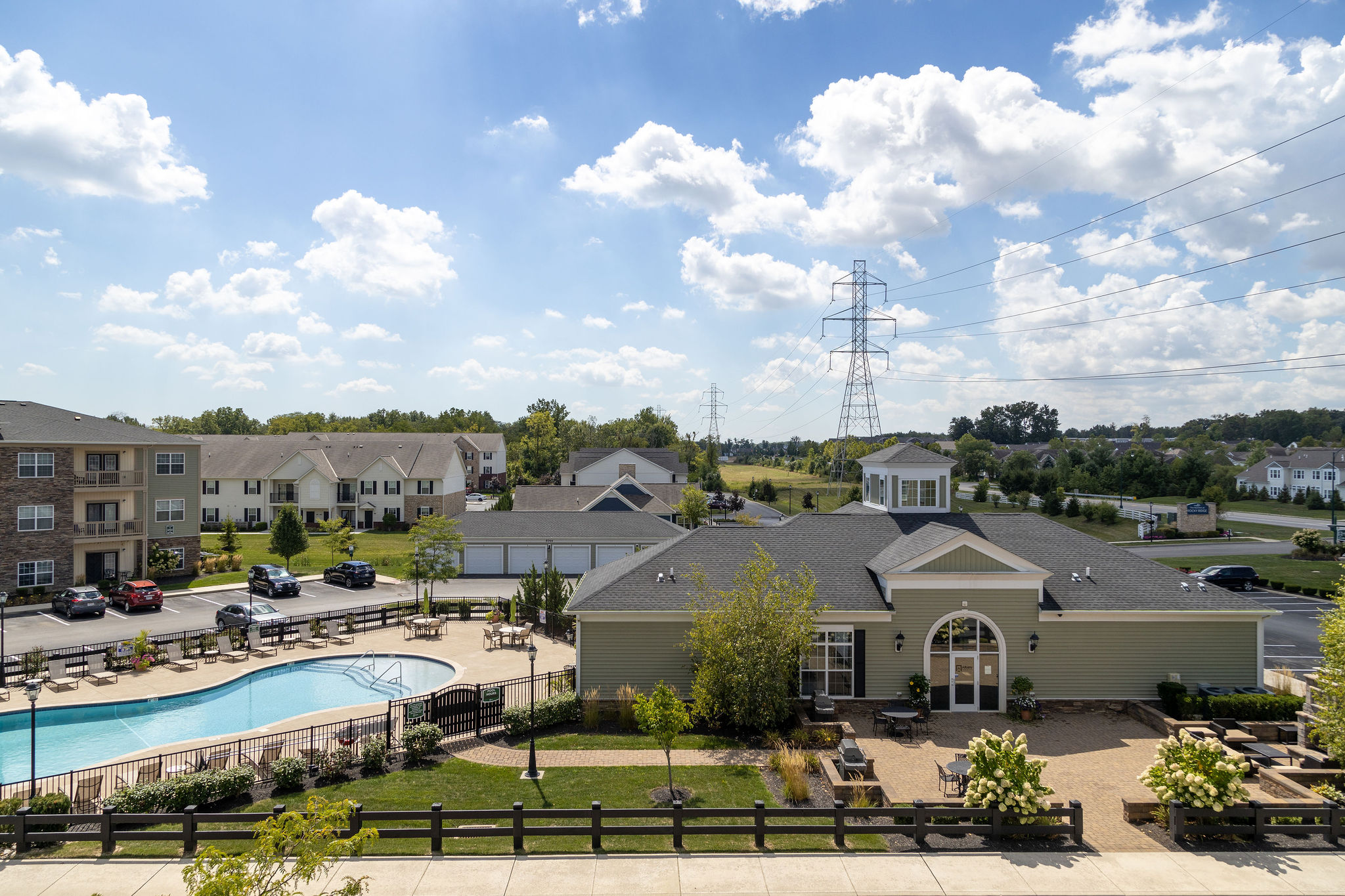 The clubhouse of the Albany Corners apartment community near New Albany