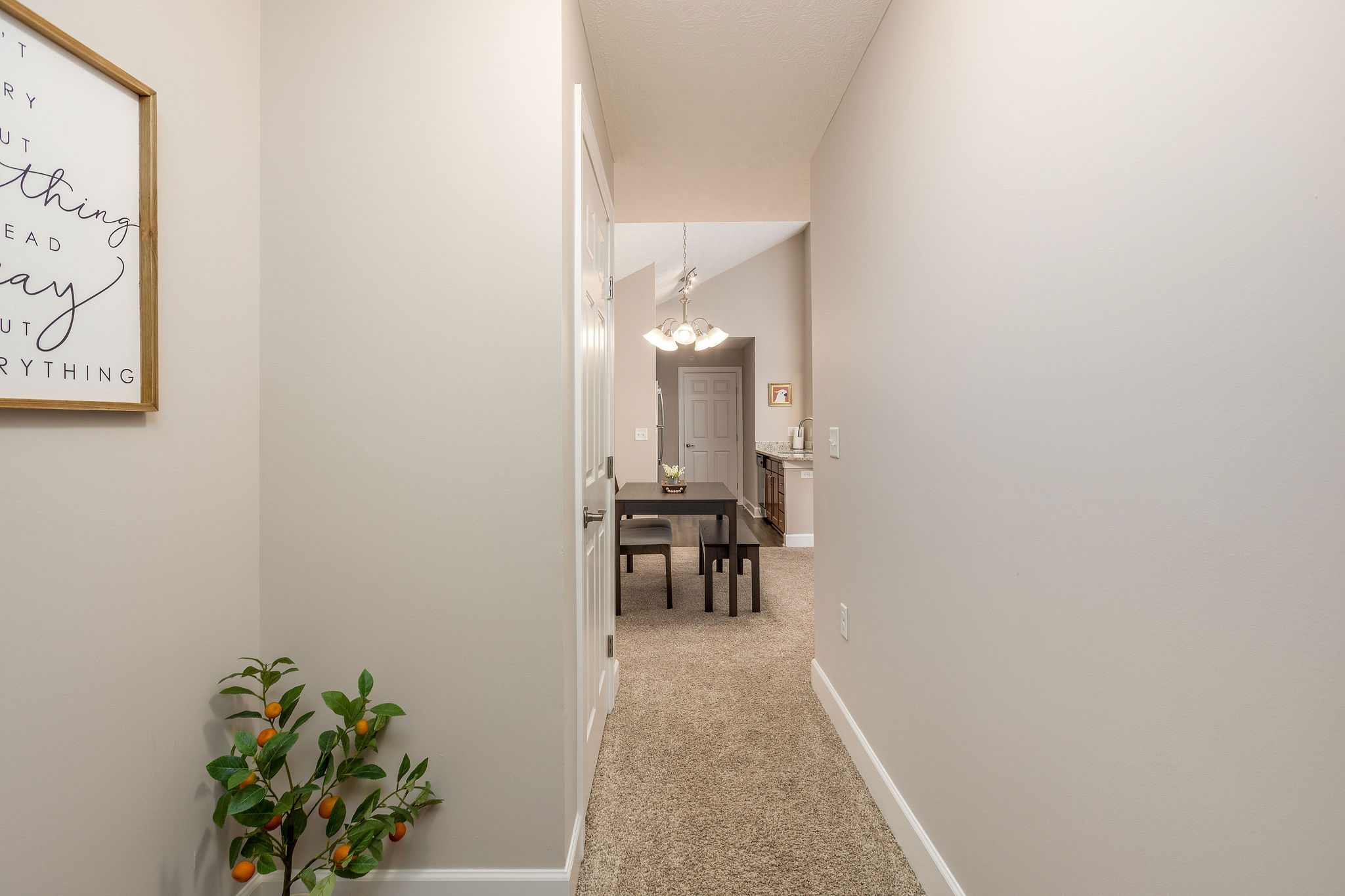 The entry of a furnished apartment in Westerville Ohio