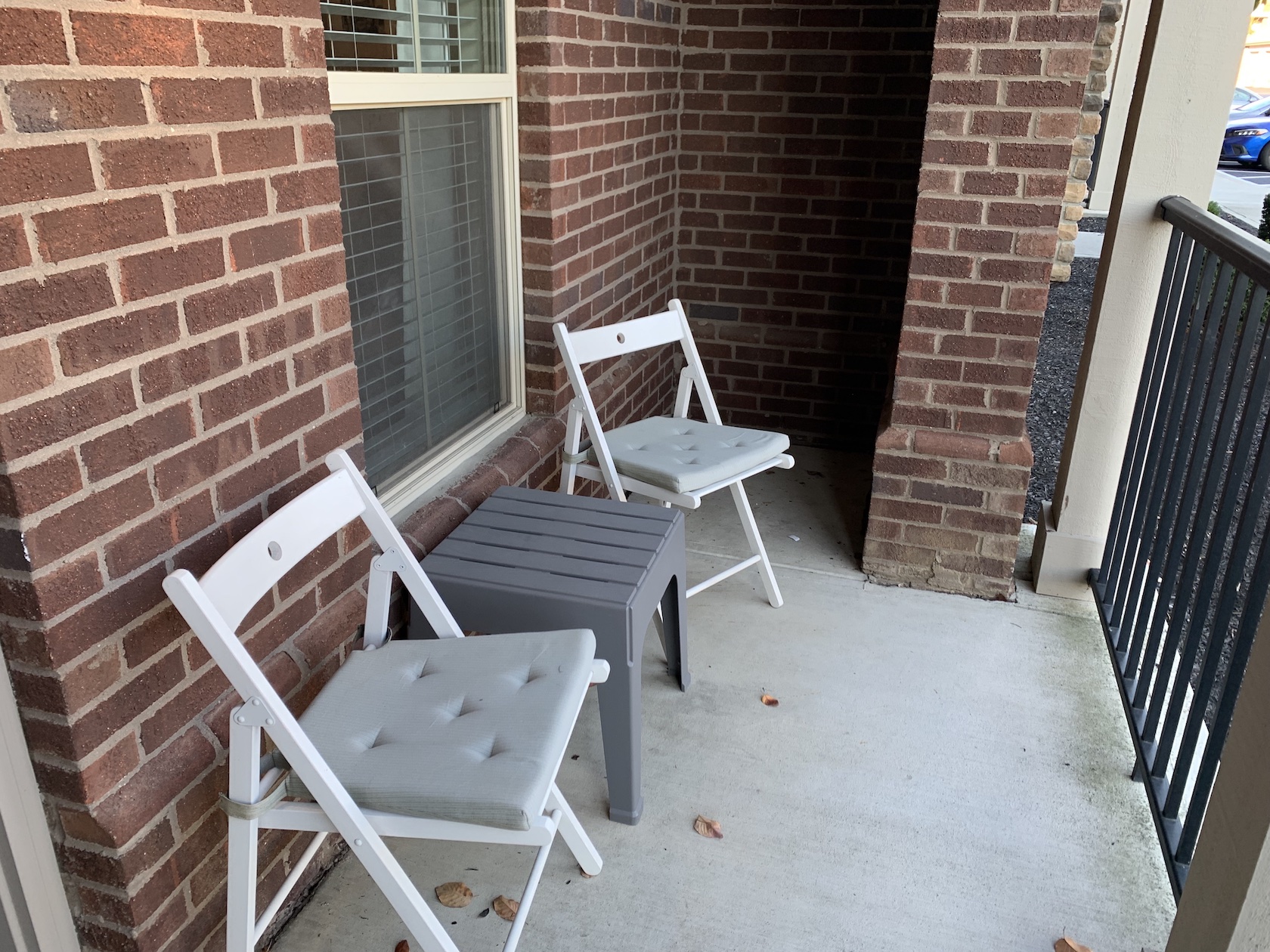 Patio of a furnished apartment in Westerville Ohio